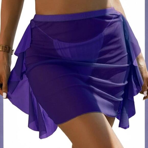 Ruffle Trim Swimsuit Cover S NWT - Picture 1 of 3